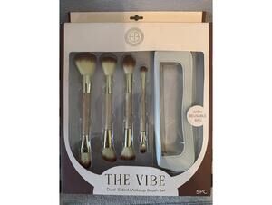THE VIBE Dual-Sided Makeup Brush Set with Reusable Bag - 5 Piece